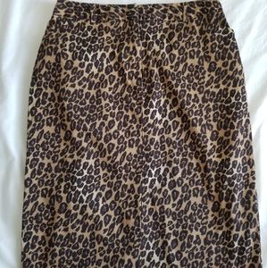 Leopard Print Pencil Skirt